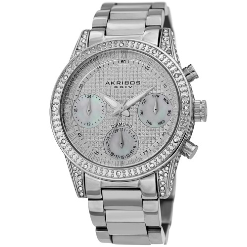 Men's Rugged Diamond Bezel Bracelet - AK1038 — Akribos XXIV