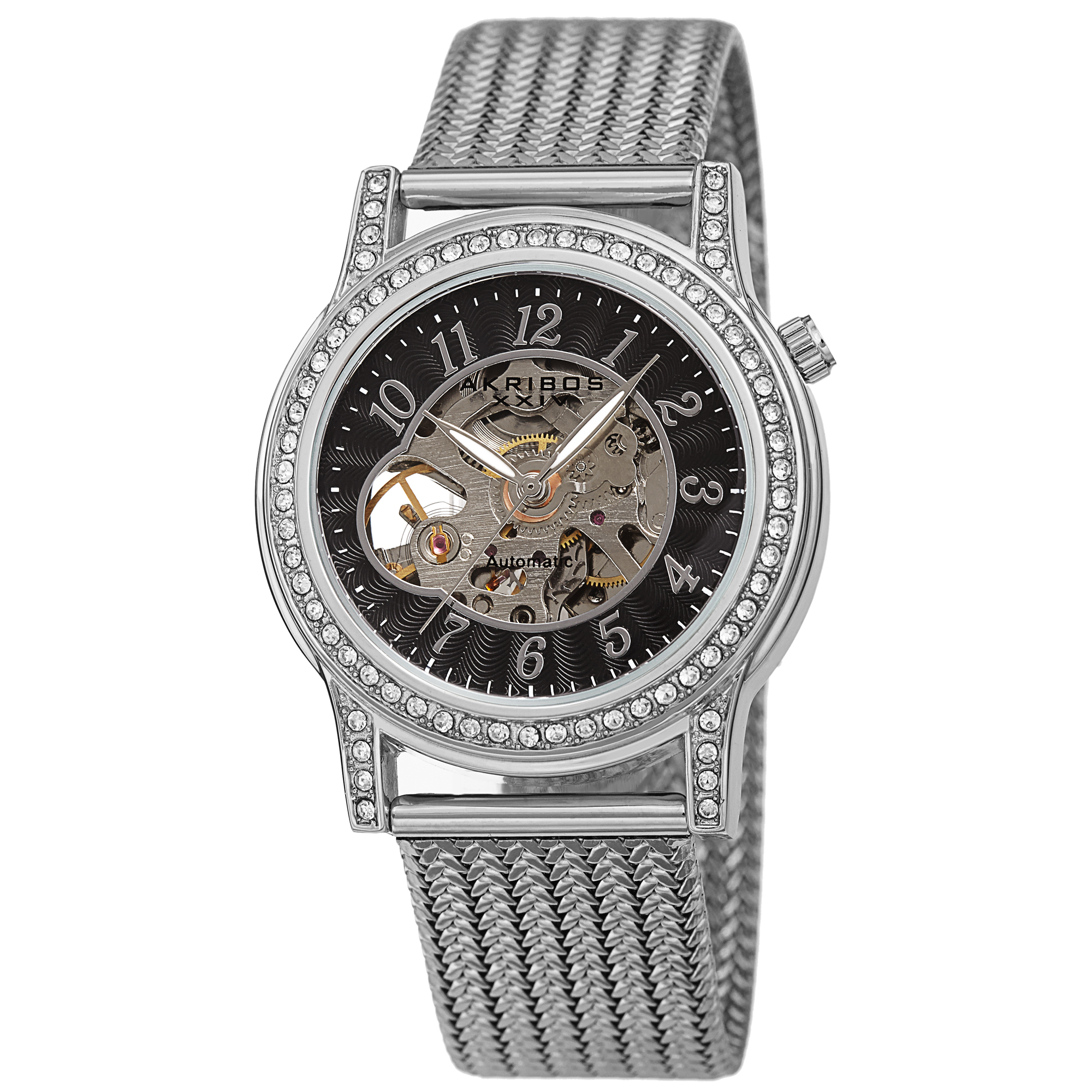 Women's Skeleton Crystal Bezel Mesh - AKS191117 — Akribos XXIV